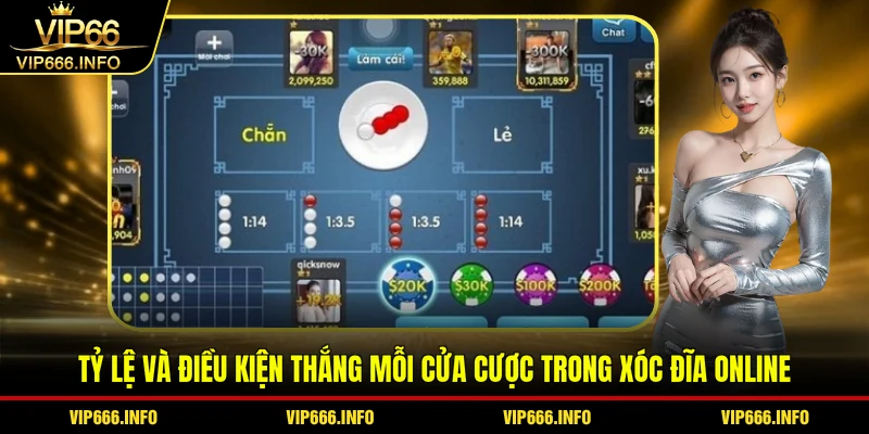 Tỷ lệ và điều kiện thắng mỗi cửa cược trong xóc đĩa online